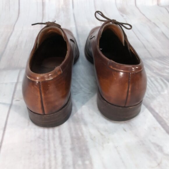Barker Leather Derby Shoes Men’s 10.5 Brown Made in England Dress Oxfords - Picture 5 of 11